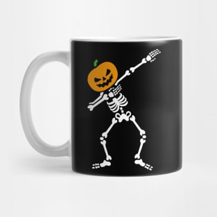 Dabbing skeleton dab pumpkin head Halloween Mug